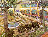 The Courtyard of the Hospital in Arles by Vincent van Gogh
